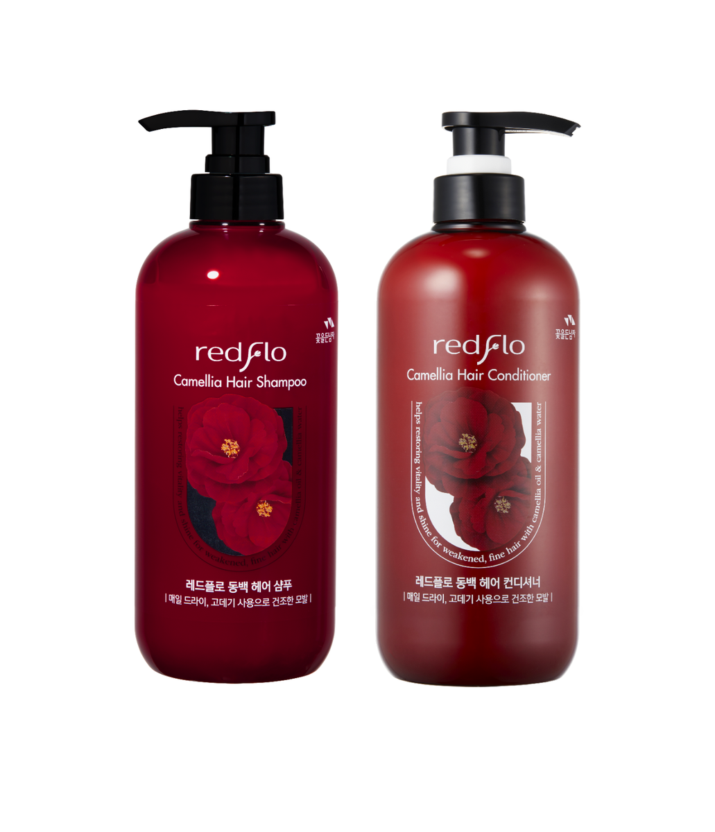 SOMANG REDFLO CAMELLIA HAIR SHAMPOO 750ml + CONDITIONER 750ml SET