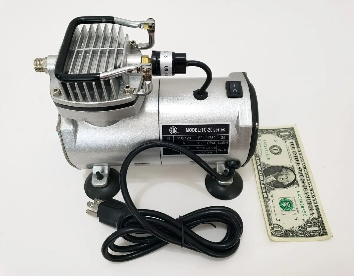 Master Airbrush TC-20 1/5HP Portable Air Compressor for Airbrushes 1/8  Fittings