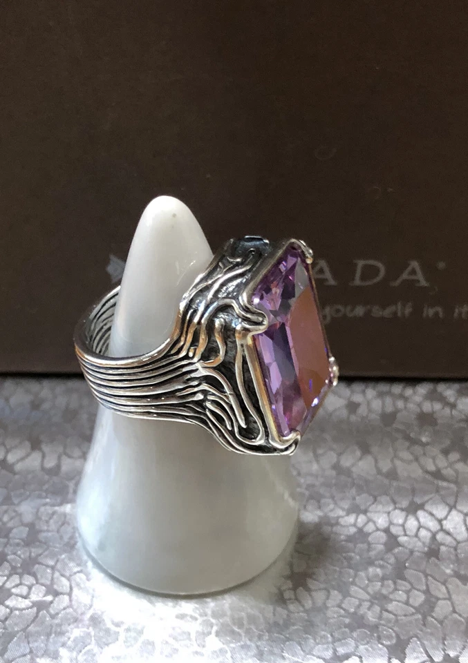 Anillo Silpada Plata Esterlina Lavanda Campos Púrpura Circonita R2001 Talla 7.5 Foto 3 de 4