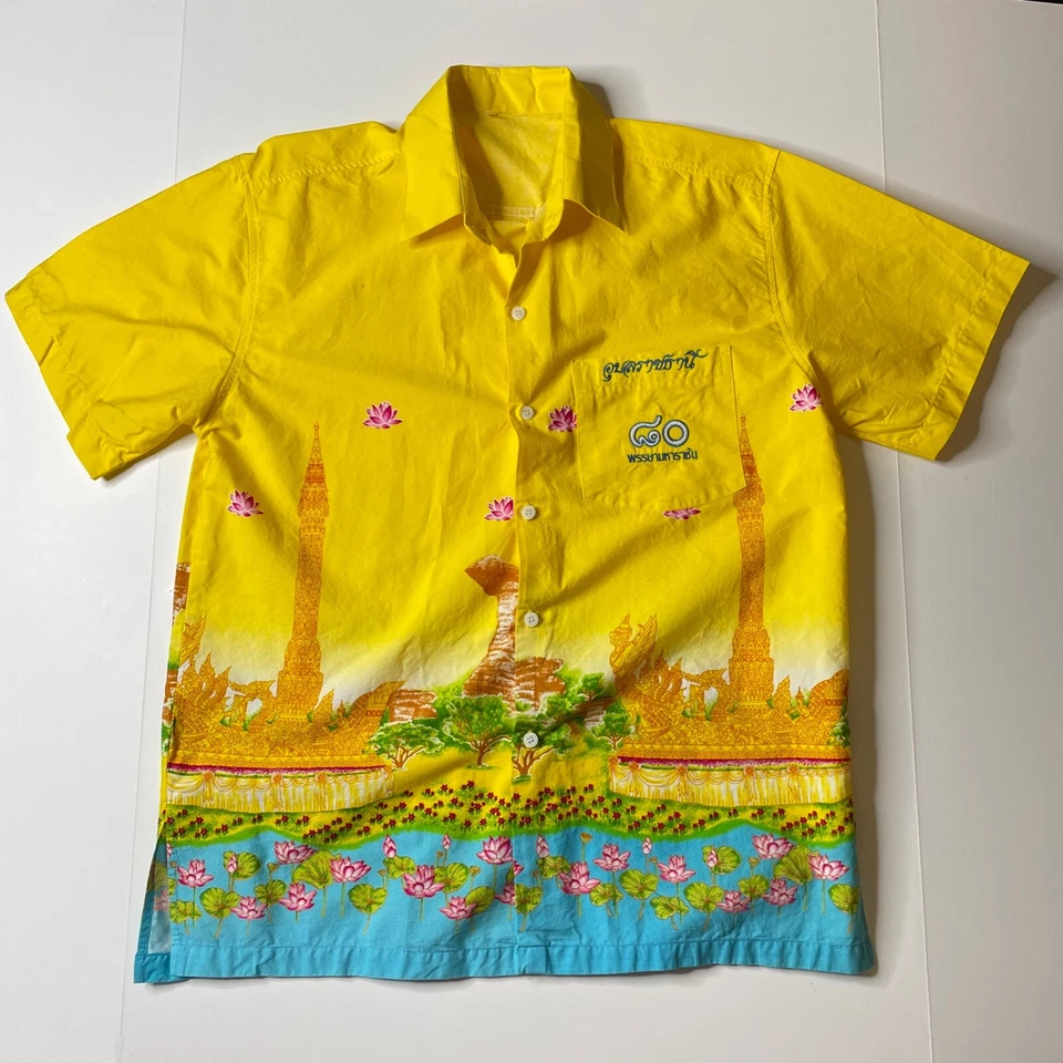 Мужская рубашка Thailand Queens день рождения кнопка коротким рукавом XL вышитый карман - Изображение 2 из 4