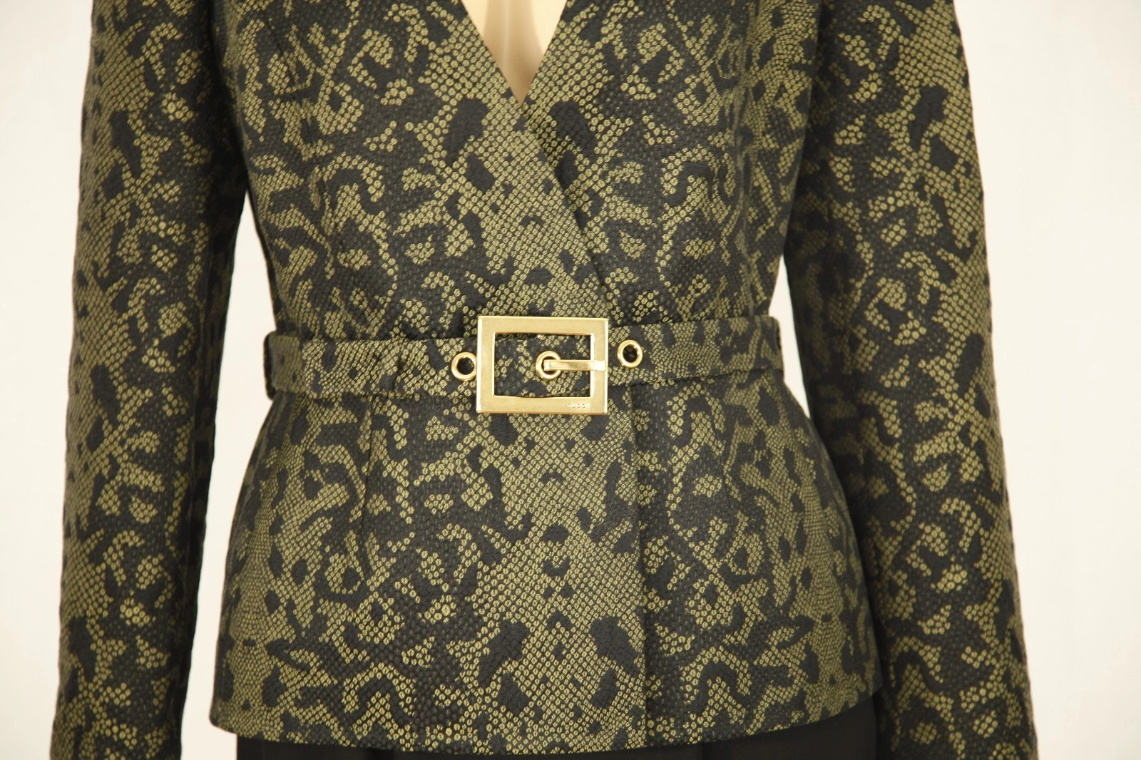 NUOVO Blazer Giacca Stampa Serpente Originale $2750 Gucci $2750 con Cintura 319227 taglia 44