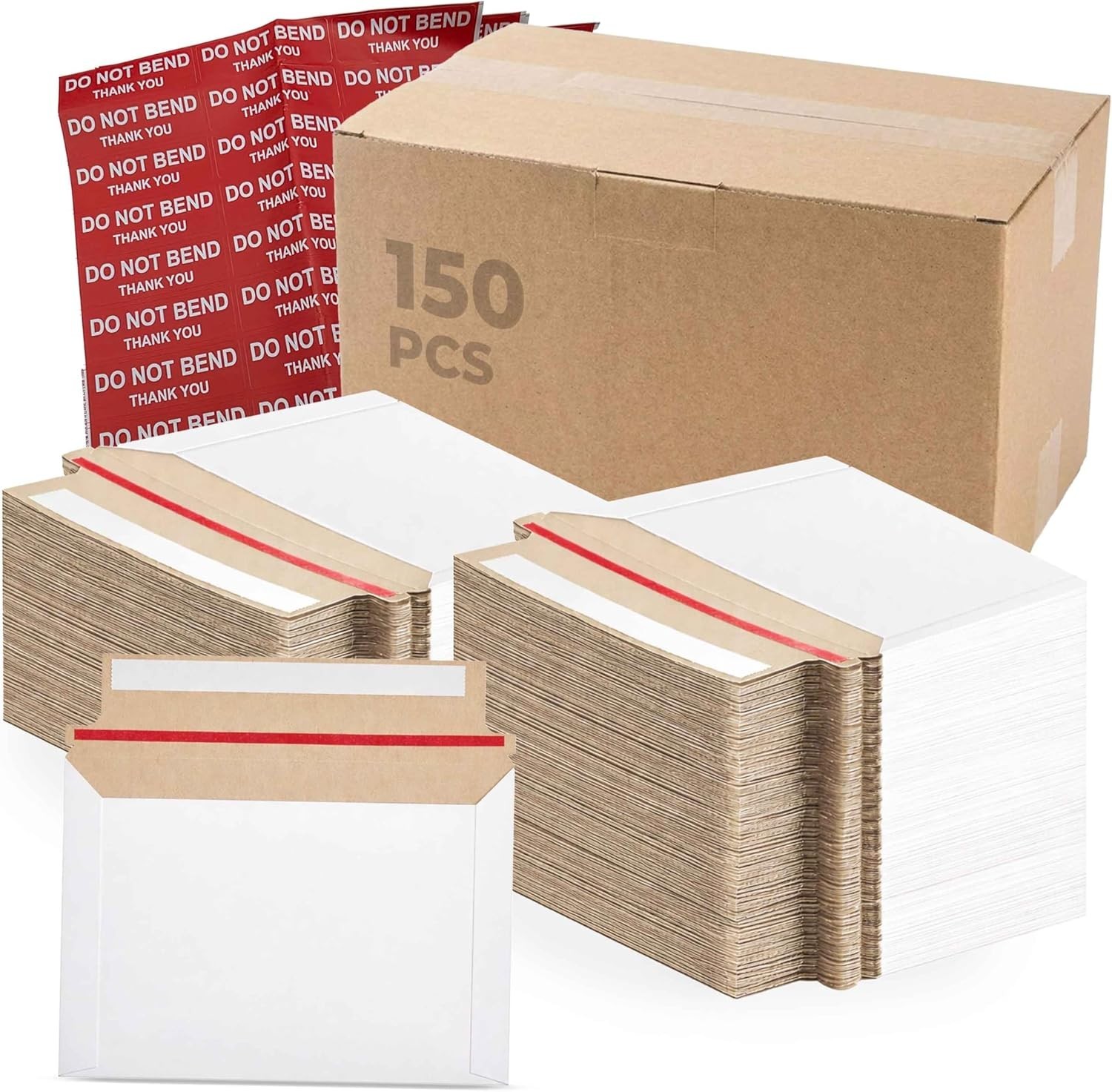 Pack Of 150, Rigid Mailers 6.5x4.5 Self Seal Photo 6.5 X 4.5 Inches, White