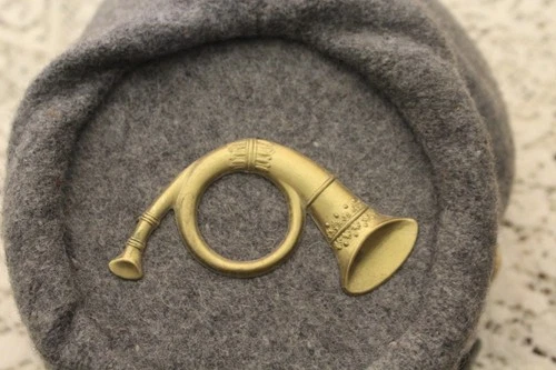 CIVIL WAR CSA CONFEDERATE INFANTRY GREY WOOL KEPI FORAGE CAP HAT 2X CSA BUTTONS