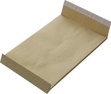 750 St. B4 Faltenversandtaschen Fadenverst&auml;rkt braun Falte 40 mm Kuvert