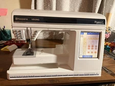 Husqvarna Viking Designer 1 Sewing Machine w/ Pedal, Case & Arm Unit Tested A+++