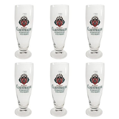 6x Clausthaler Herbfrisches Bierglas Tulpe Glas 0,2l Pils Bier Gläser Biergläser