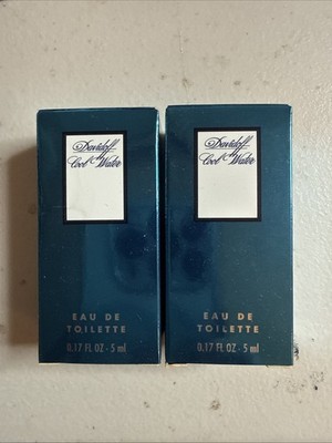 Lot of 2 Davidoff Cool Water Eau De Toilette .1 fl oz 3.5 ml