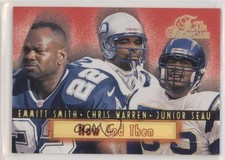 1997 Flair Showcase Now and Then Emmitt Smith Chris Warren Junior Seau HOF 7v7