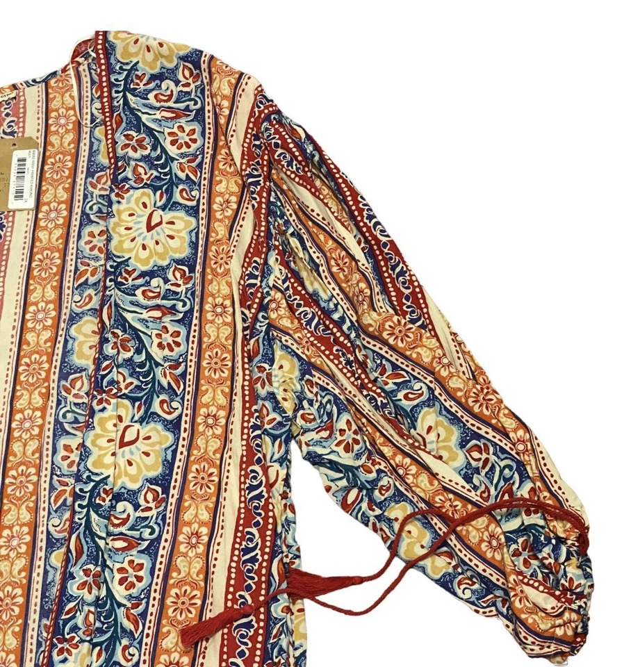 Romantic Gypsy Women’s Kimono 2XL Red & BlueWith Floral Print NWT - Image 4 of 4