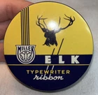 Vintage Miller Elk Typewriter Ribbon Tin w Unused Ribbon Advertising USA