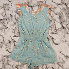 Matilda Jane Teal Confetti Dot Romper Size 4   Play Condition See Photos 