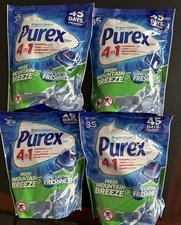 4 Pack Of 35 Pcs Purex 4-in-1 Laundry Detergent, Mountain Breeze