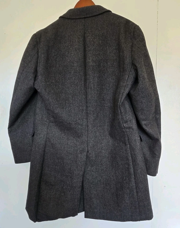 Casaco masculino Ermenegildo Zegna 56R lã angorá seda gota-8 cinza dinheiro antigo - Imagem 4 de 4