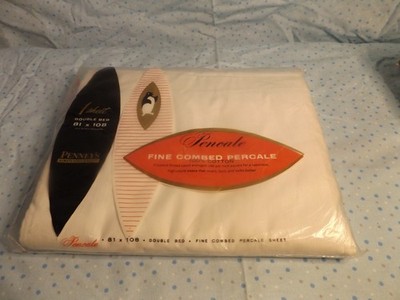 Pencale fine combed sheet 100% cotton white double bed 1 sheet - JC Pennys
