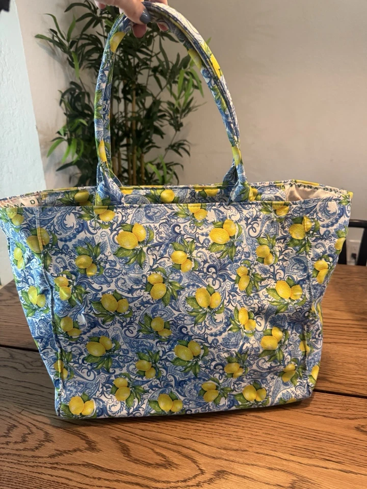 Capri лимон печать сумка с короткими ручками Divina итальянский дизайн большой путешествий пляж рынка сумка - Изображение 3 из 4