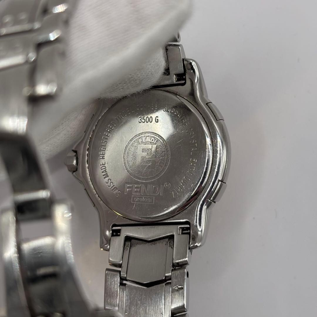 Fendi Men’s Quartz Watch 35mm Silver Gold Leather Used thumbnail 9