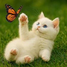 Digital Image Picture Wallpaper Background Desktop Kitten And Butterfly Download