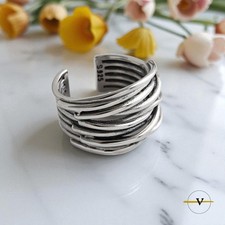 ANELLO UOMO DONNA  INTRECCIATO IN ARGENTO 925 COLORE ARGENTO VINCENT PAUL