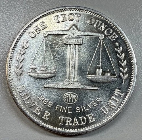 1 Troy Oz .999 Fine Silver Trade Dollar Round – Eagle & Scales – Bullion Coin