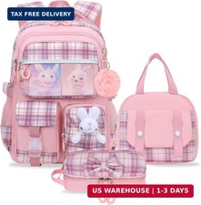 Girls School Backpack Set Cute Kids Elementary Primary School Bookbag Travel
