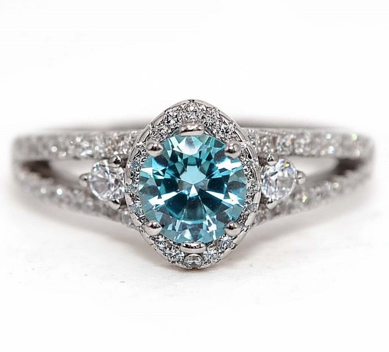 2CT Aquamarine 925 Solid Sterling Silver Ring Jewelry Sz 7 NF1-8