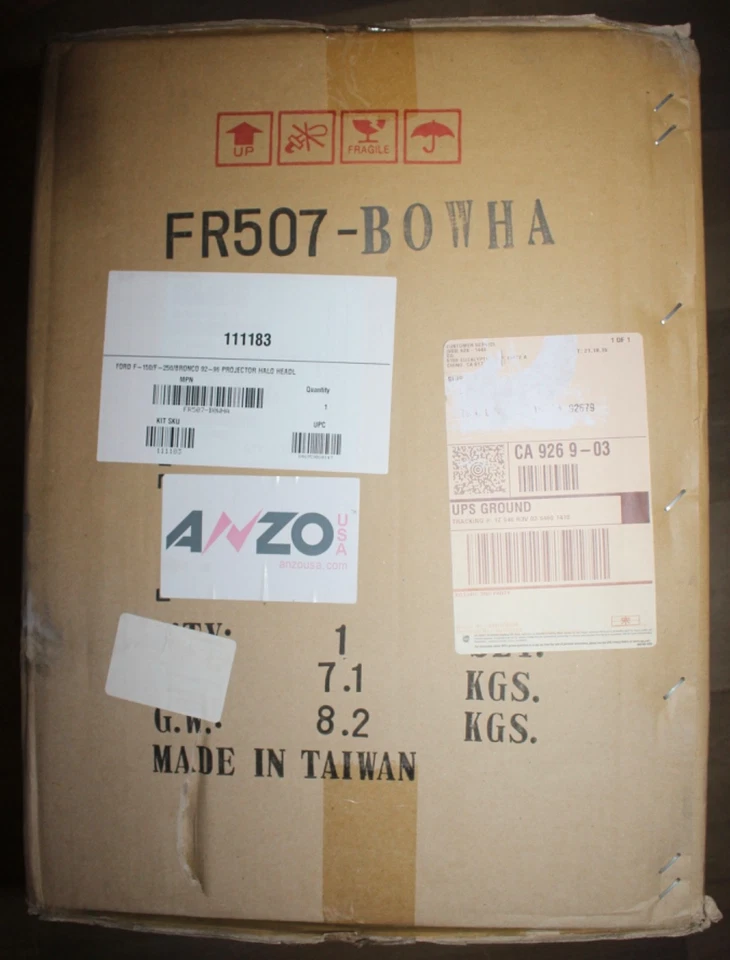 Faro proyector halo 111183 nuevo en caja ANZO EE. UU. - FORD F-150/F-250/BRONCO 1992-1996 Foto 3 de 3