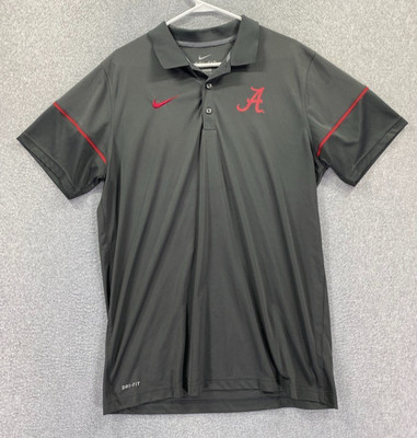 Alabama Crimson Tide Nike Dri-Fit Polo Shirt Men's Large Gray Short Sleeve Bama