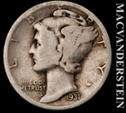 1931-D Silver Mercury Dime - Scarce  Better Date  No Reserve  #L4828