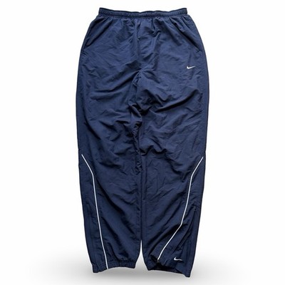 Vintage Nike Baggy Trackpants Dark Blue Size M 90s 