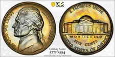 1952-D Jefferson Nickel 5c - PCGS MS66+ Plus - PQ Toned Color