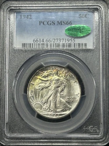 1942 P Walking Liberty Silver Half Dollar PCGS MS66 CAC Approved ✅ High Grade