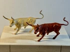Lot of 2 Marx 1950's original 60mm plastic Longhorn steer.