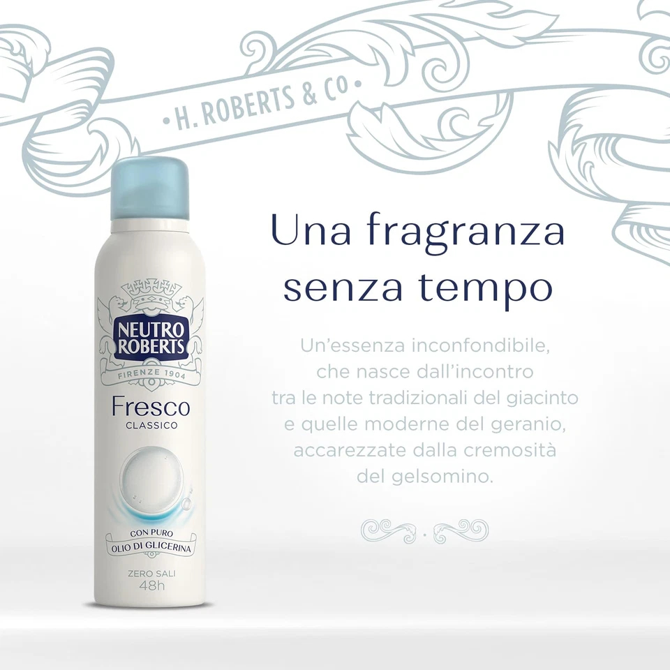 Neutro Roberts Deodorante Spray Fresco Classico Zero Sali di Alluminio Zero - Immagine 2 di 4