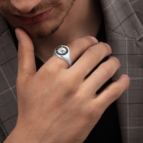 Personalisierter Ring Universität College Club Schule Klasse Abzeichen Symbol Abschluss - Bild 2 von 16