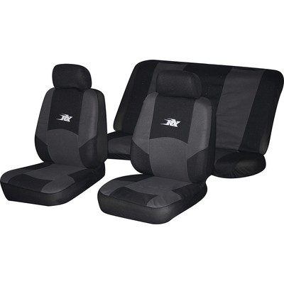 8pc Grey Rx Racing Car Seat Full Cover Set Universal Covers Gift
