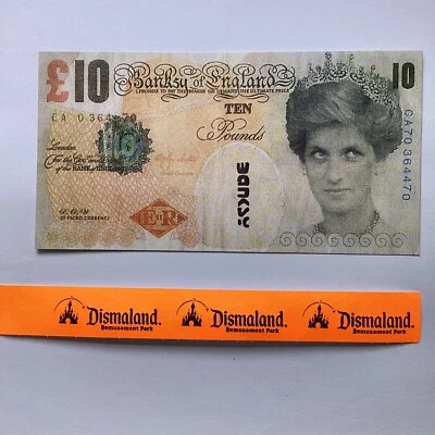 BANKSY Banknote Princess Di-Faced De Faced Tenner £10 Note Signed + Dismaland - Image 1 of 4