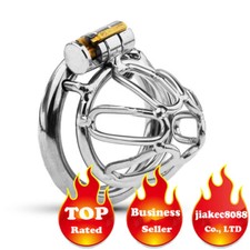 Stainless Steel Metal Male Chastity Belt Cage Device Restraint Spiked-ring Lock