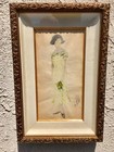 ANTIQUE RUSSIAN WATERCOLOR OF A GIRL WITH FLOWERS — photo 5