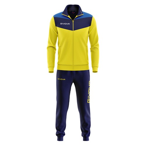 TUTA RELAX GIVOVA Mod. CAMPO TR024 GIALLO/BLU TRAINING TRACKSUIT | eBay