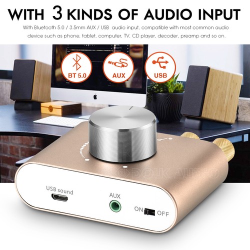 Nobsound Mini Bluetooth Power Amplifier HiFi Digital Stereo Amp USB Sound 50W×2 - Picture 7 of 11