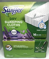 2 Swiffer Sweeper Trap & Lock Lavender 16 Ct Dry Clothes
