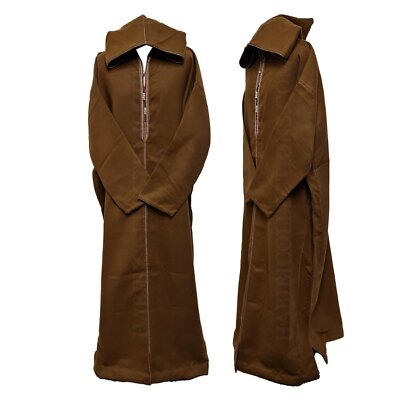 Plus Size Moroccan Winter Cashmere Wool Blend Brown Hooded Thobe Djellaba