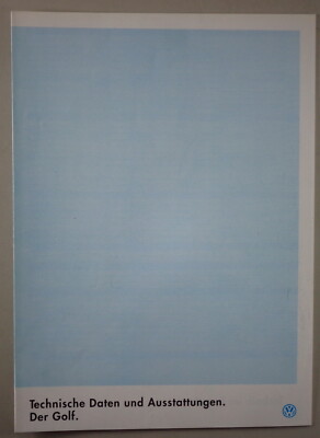 Brochure VW Golf II Technical Data and Features Stand 08/1994