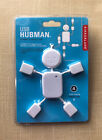 kikkerland Hubman 4 Usb 2.0 hi-speed ports extension Station hub Pc Mac Mp3 New