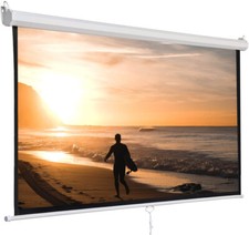 120'' Projector Screen Projection Screen Manual Pull Down HD Screen 1:1 Format f