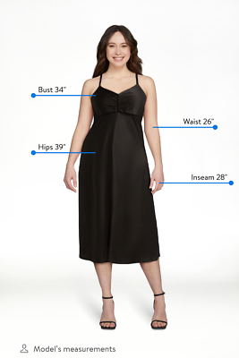 Sofia Jeans Womens Ladies Black Spagetti Strap A-Line Midi Dress