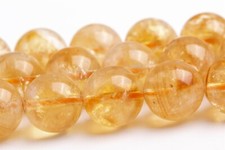 10-11MM Genuine Natural Brown Yellow Cloudy Citrine Grade AB Round Loose Beads