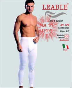 Mutande Termiche Uomo In Lana E Cotone - Gamba Lunga, Calde E Comode | Set Da 3 Pezzi | Made In Italy - Foto 2