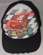 Cars Movie - Cap/ Hat Kids Adjustable - Disney Pixar- Black Checkered Flag