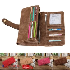 Women's Clutch Walllet Long Leather Purse Multi-card Holder Handbag Xmas Gift